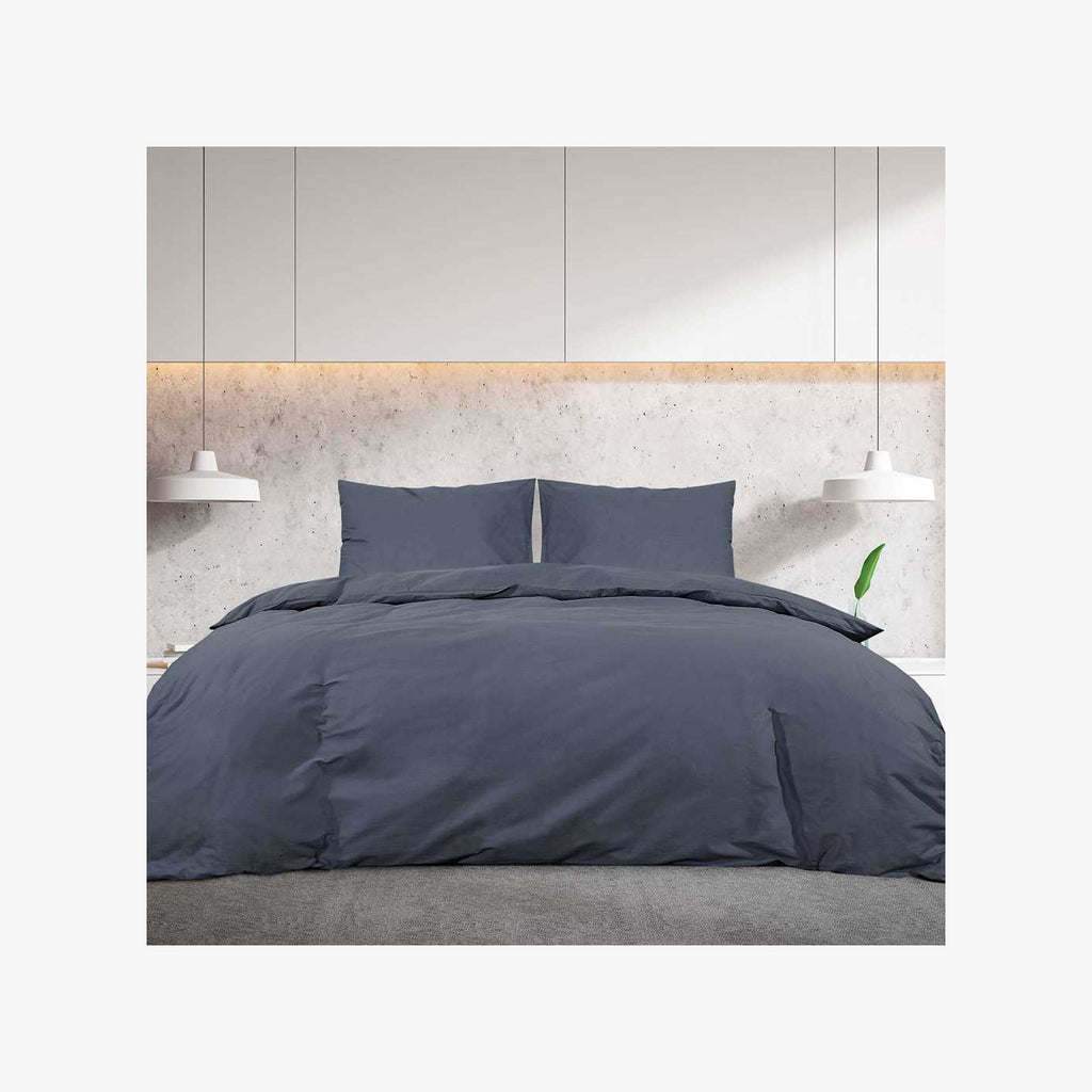 Duvet Cover Cotton Anthracite 200 x 135 cm Bedding Bed Linen Bedroom Variant 2