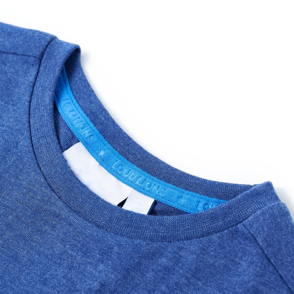 Kids T-Shirt Cotton Dark Blue Melange 140 Children's Top Kids Variant 2