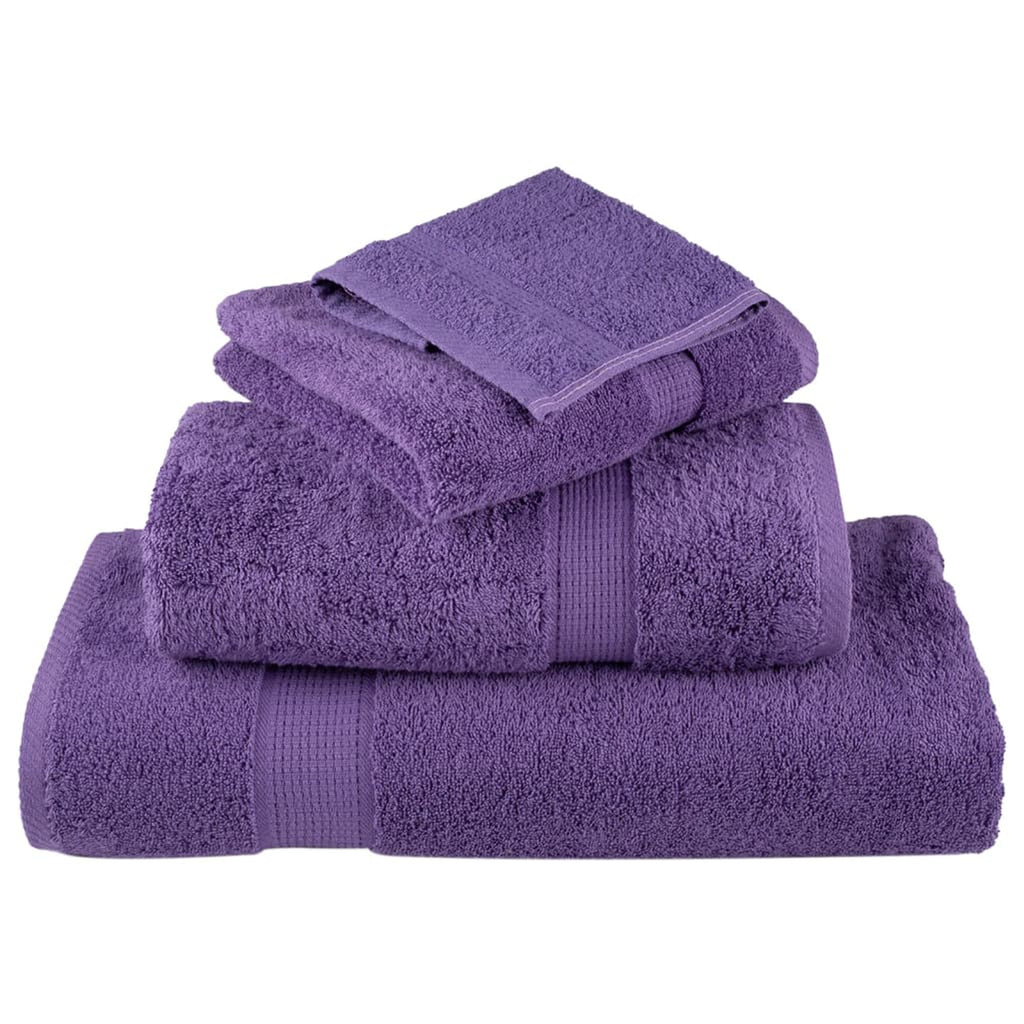 Towel Cotton Purple 30 x 30 cm Bathroom Bath Linen Home Towels 4 pcs Variant 2