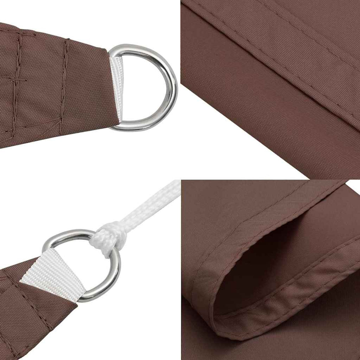 Sunshade Sail Oxford Fabric Brown Water Resistant UV Resistant 200 x 250 cm