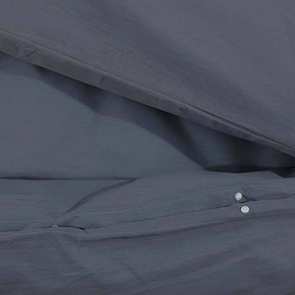 Duvet Cover Cotton Anthracite 200 x 140 cm Bedding Bed Linen Bedroom Quilt