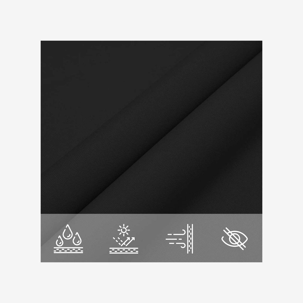 Sunshade Sail Oxford Fabric Black Water Resistant UV Resistant 200 x 400 cm