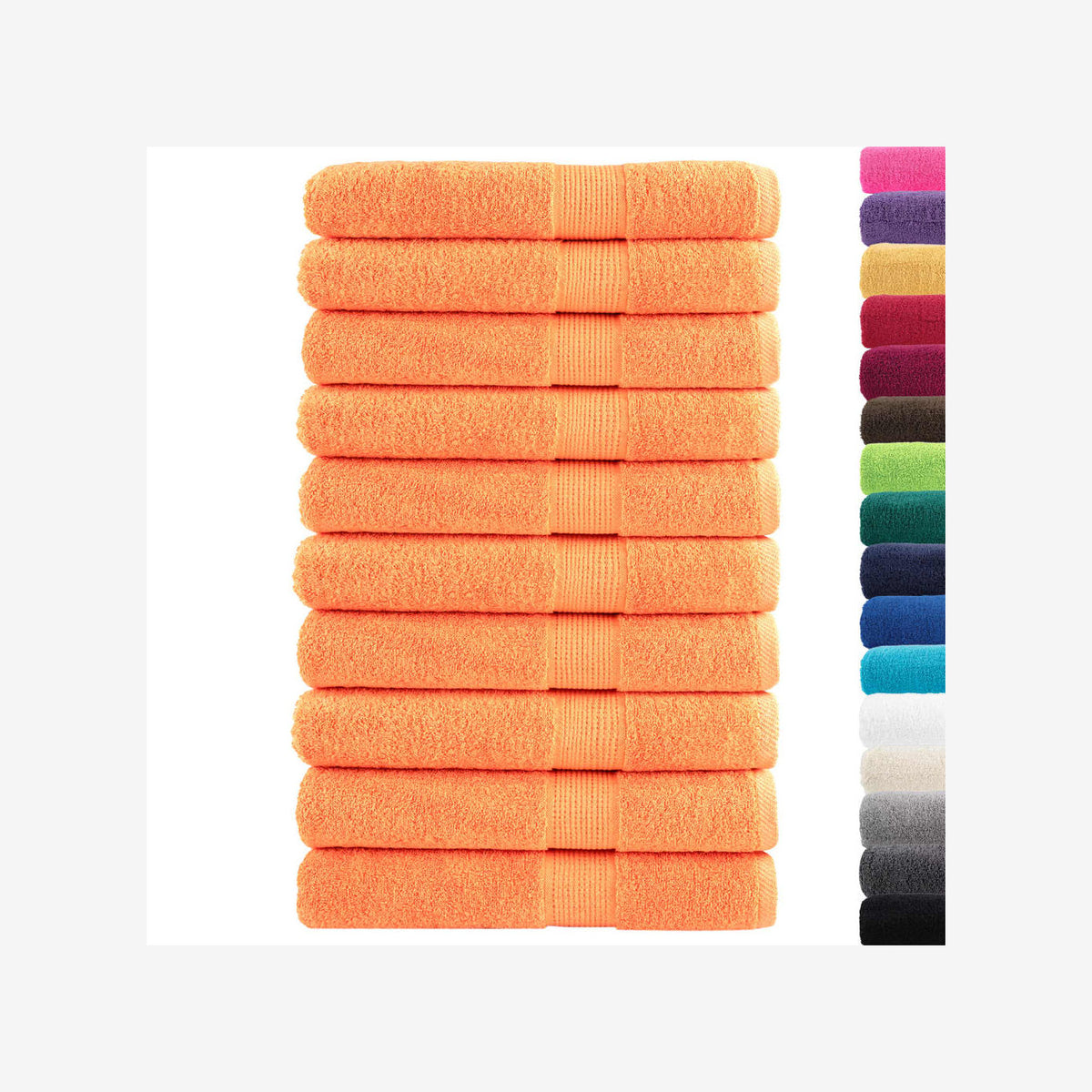Towel Cotton Orange 200 x 100 cm Bathroom Bath Linen Home Towels 10 pcs SOLUND