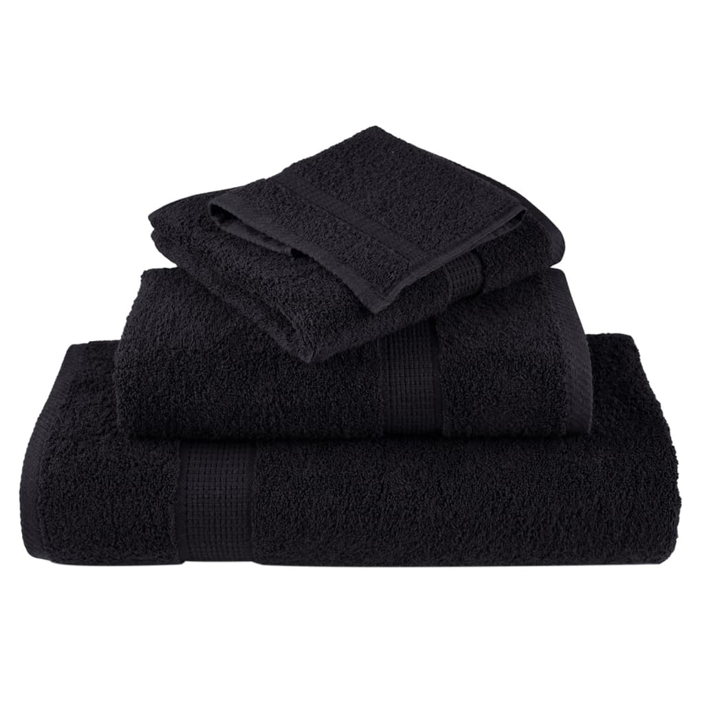 Towel Cotton Black 30 x 30 cm Bathroom Bath Linen Home Towels 2 pcs Variant 2