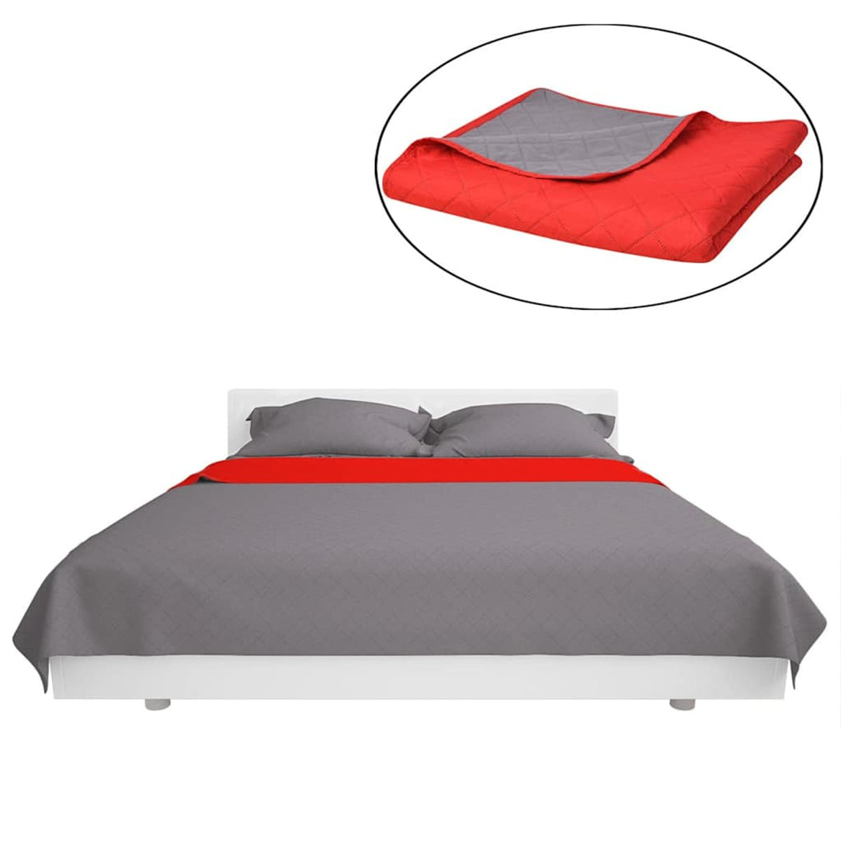 Double-Sided Quilted Bedspread Microfibre With Pp Cotton Fi Red 210 Variant 2