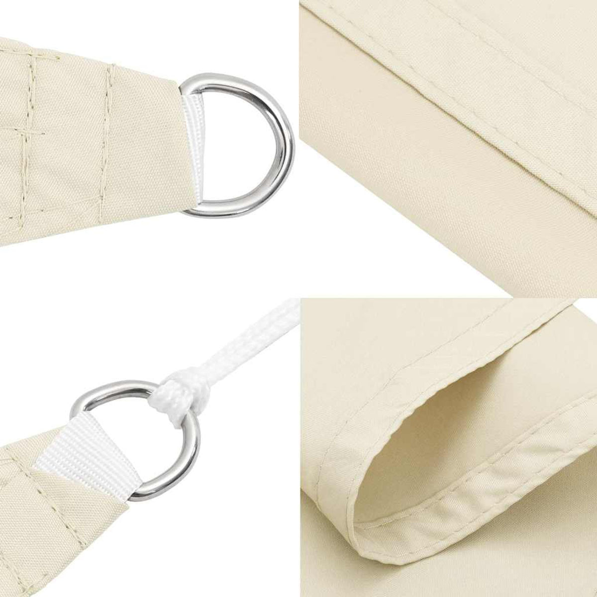 Sunshade Sail Oxford Fabric Cream Water Resistant UV Resistant 450 x 450 cm