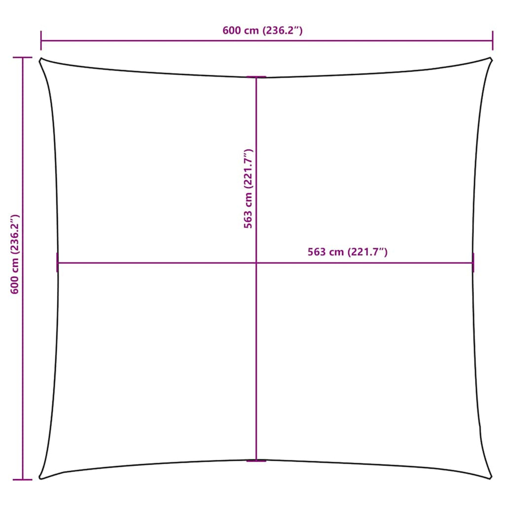 Sunshade Sail Oxford Fabric Brown Water Resistant UV Resistant 600 x 600 cm