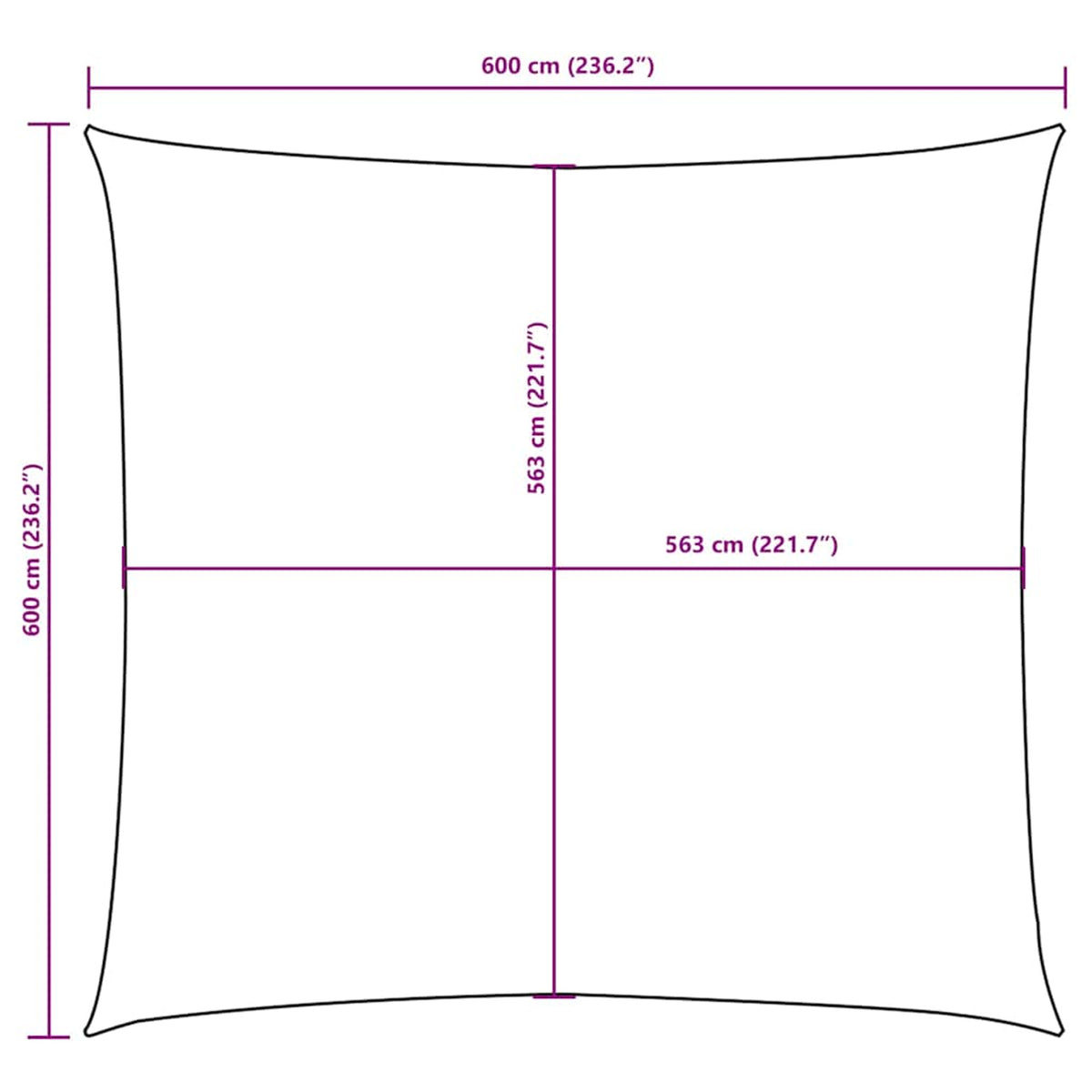 Sunshade Sail Oxford Fabric Brown Water Resistant UV Resistant 600 x 600 cm