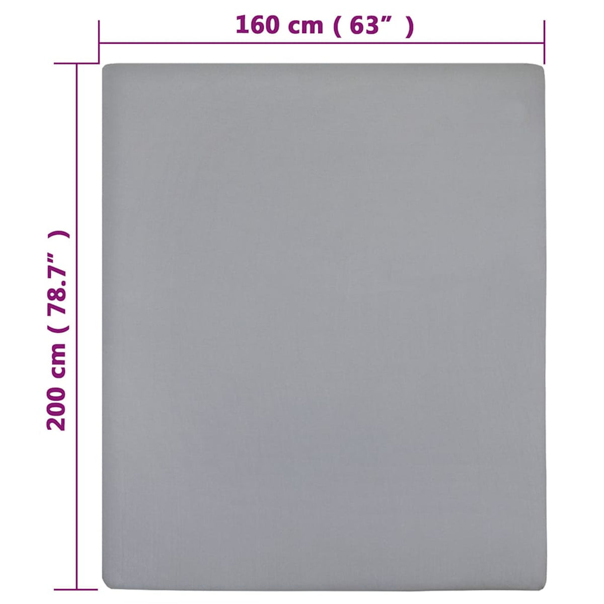 Jersey Fitted Sheet Cotton Grey 200 x 160 cm Bedroom Furniture Bedstead