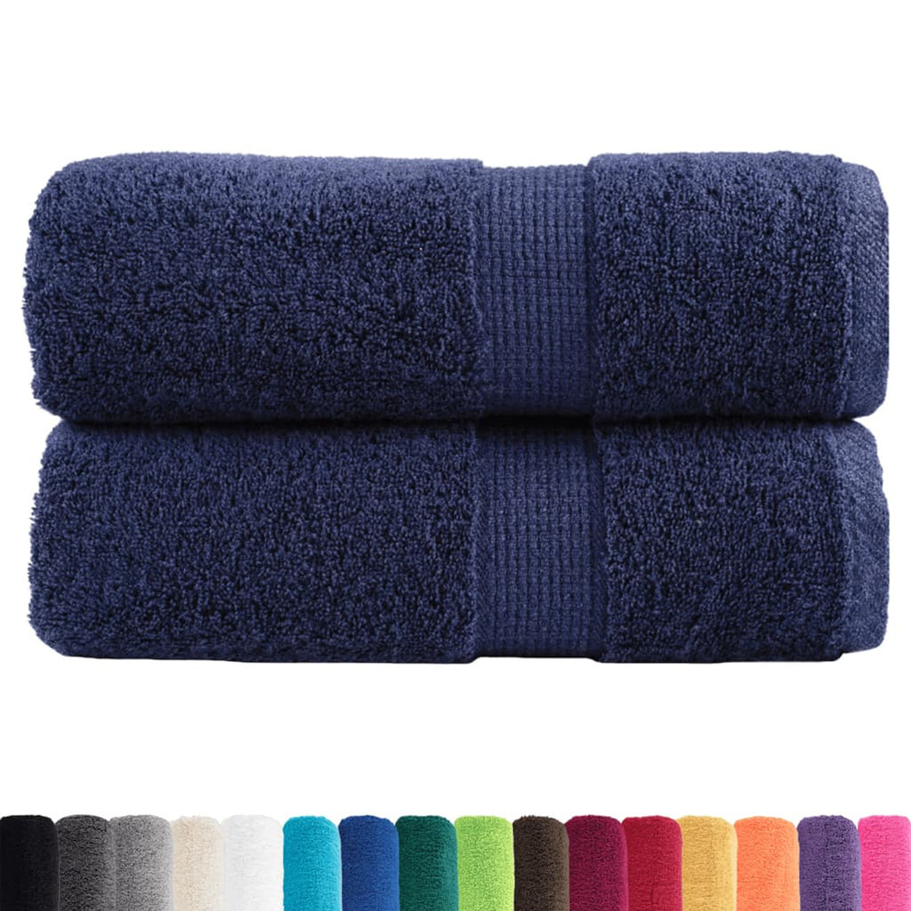 Towel Cotton Navy Blue 50 x 30 cm Bathroom Bath Linen Home Towels 2 Variant 2