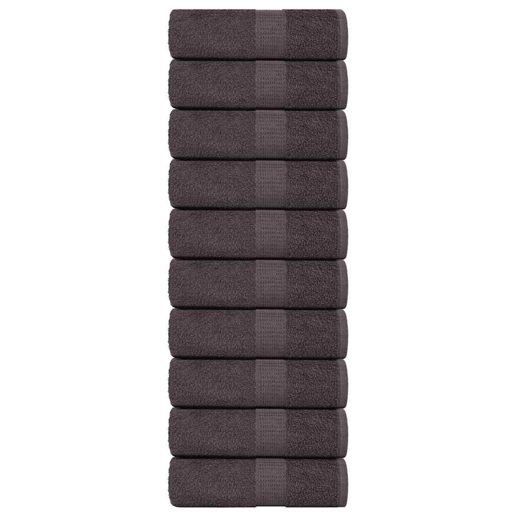 Towel Cotton Anthracite 50 x 30 cm Bathroom Bath Linen Home Towels 10 pcs
