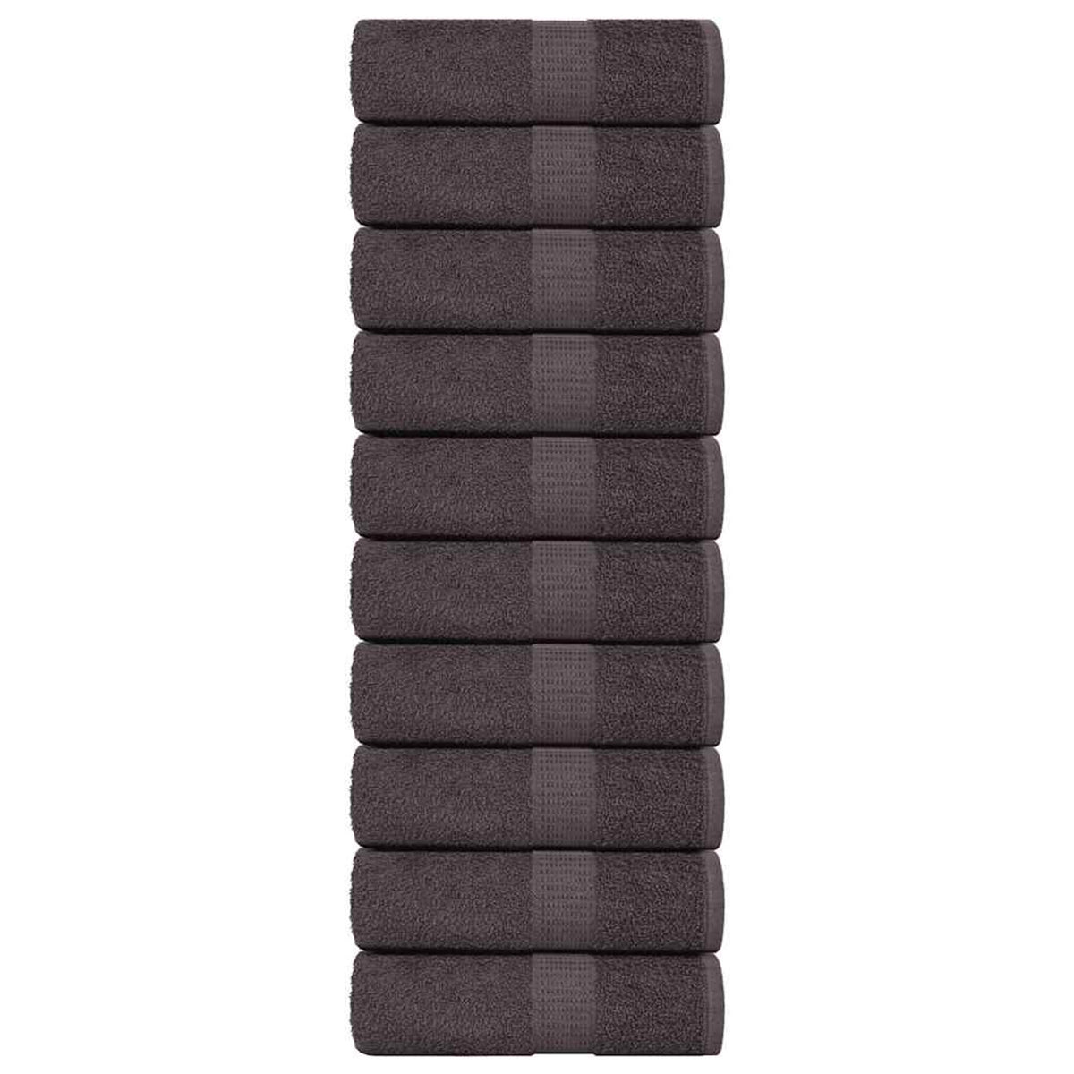 Towel Cotton Anthracite 50 x 30 cm Bathroom Bath Linen Home Towels 10 pcs