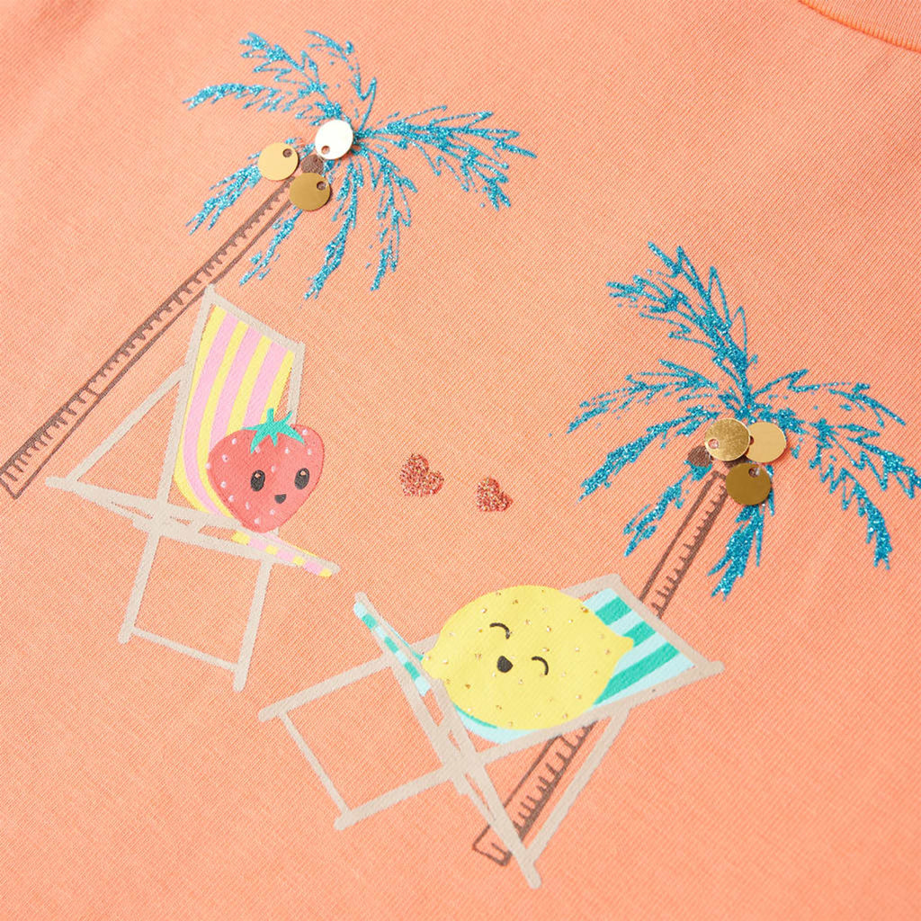 Kids T-Shirt Cotton Peach 128 Children's Top Kids Clothing Kids Wear Kids'