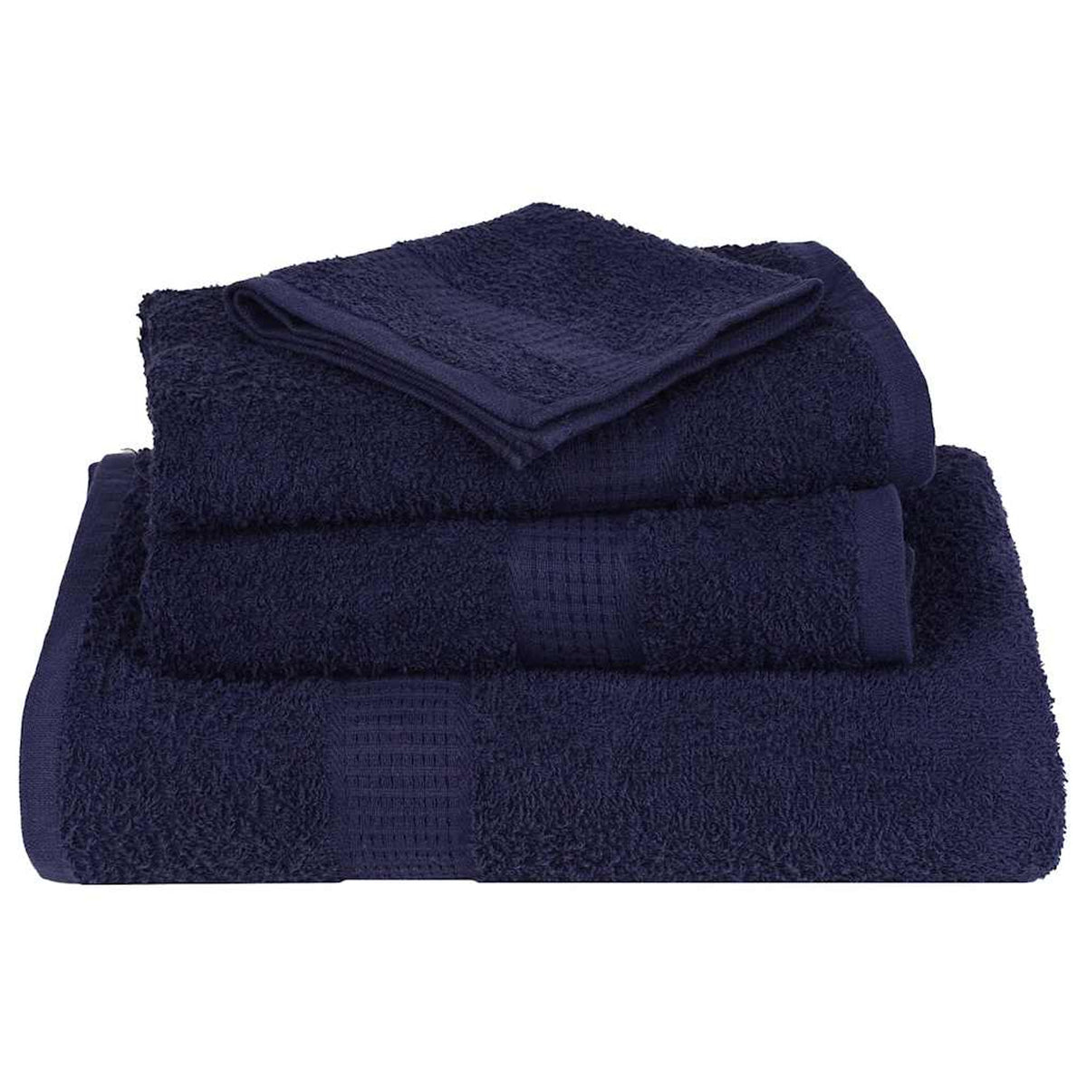 Towel Cotton Navy Blue 200 x 80 cm Bathroom Bath Linen Home Towels 2 pcs Sauna