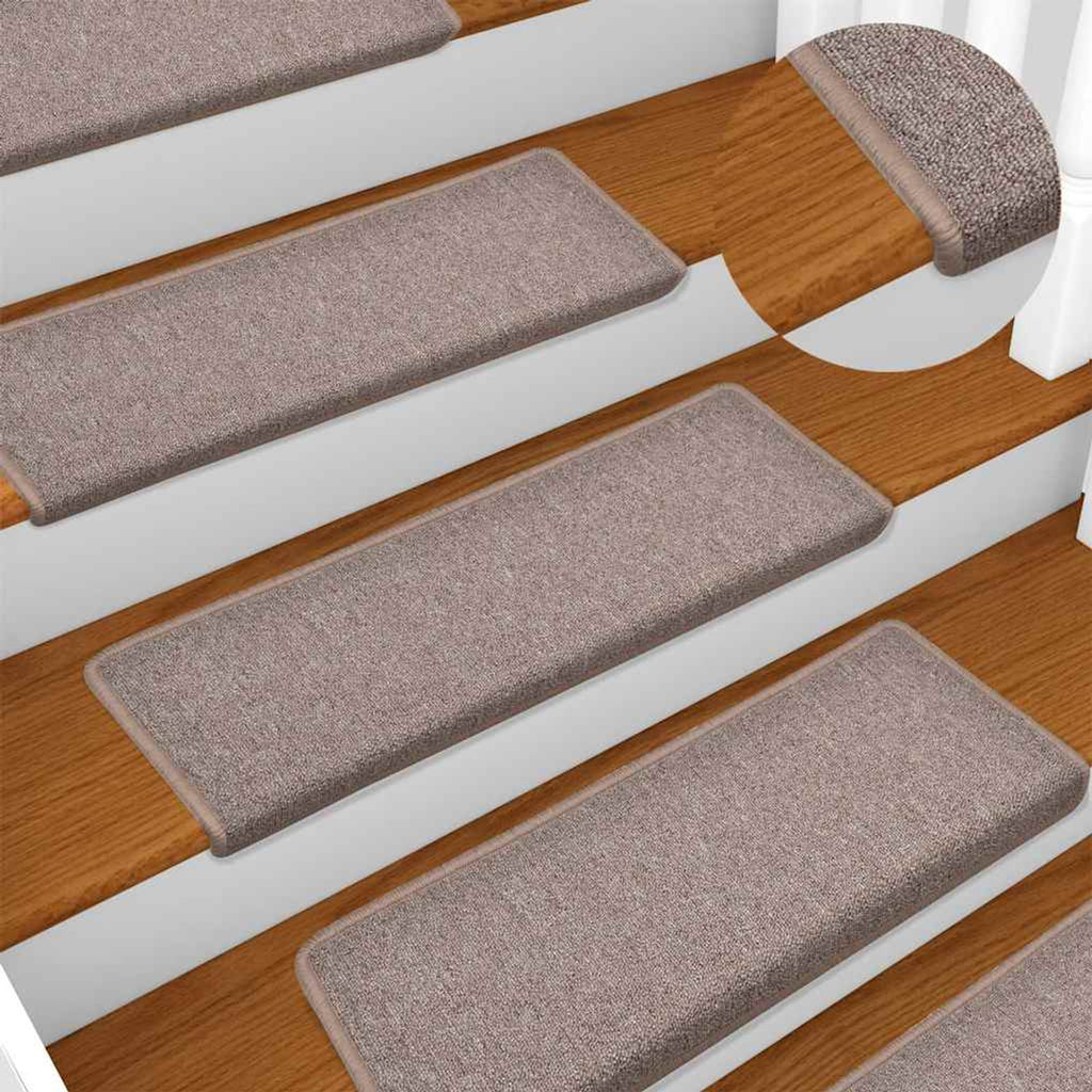 Stair Mats Light Rectangular Edge Needle-Punched Fabric (100% Light Brown 15