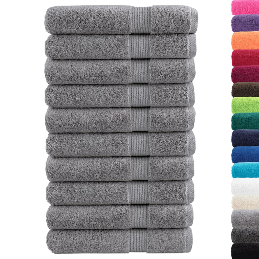 Towel Cotton Grey 200 x 80 cm Bathroom Bath Linen Home Towels 10 pcs Variant 2