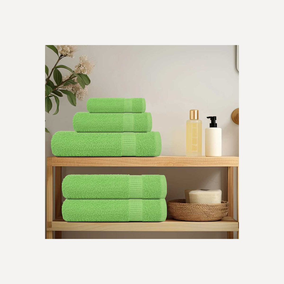 Towel Cotton Apple Green 30 x 50 cm Bathroom Bath Linen Home Bath Towels 8