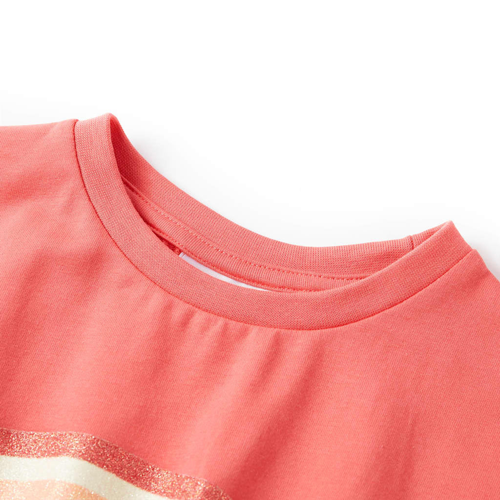Dress Cotton Coral 104 Kids' Dresses Kids' Dresse Kids'Dress Drawstring 104