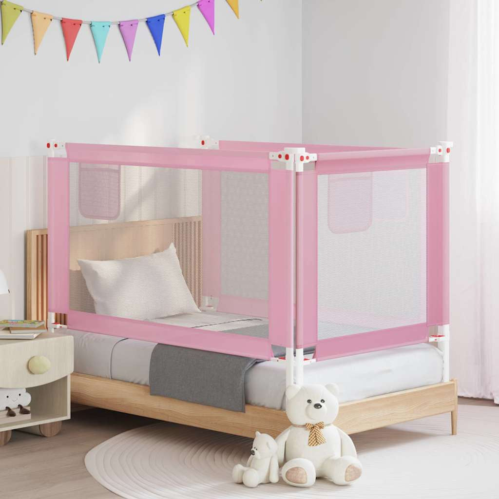 Toddler Safety Bed Rail Fabric (100% Polyester) Pink 140 x 25 x 95 cm Bedguard