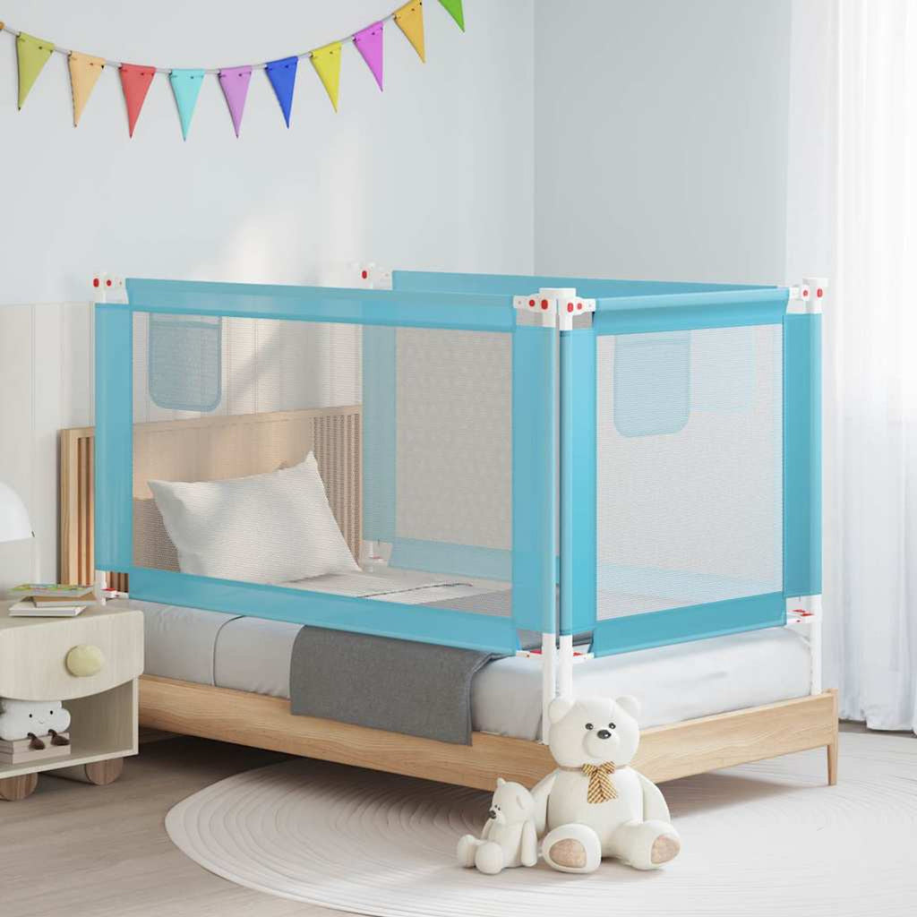 Toddler Safety Bed Rail Fabric (100% Polyester) Blue 150 x 25 x 95 cm Bedguard