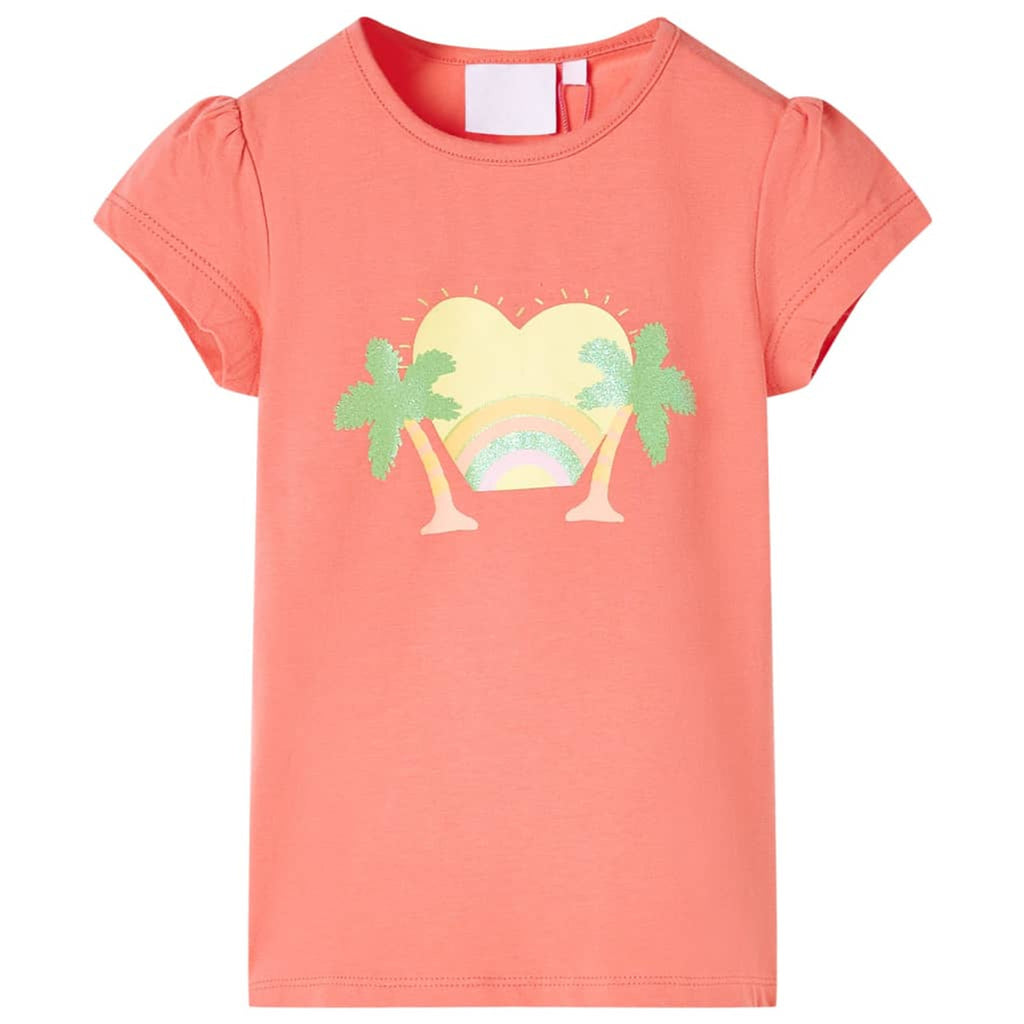 Kids T-Shirt Cotton Coral 128 Children's Top Kids Clothing Kids Wear Kids'
