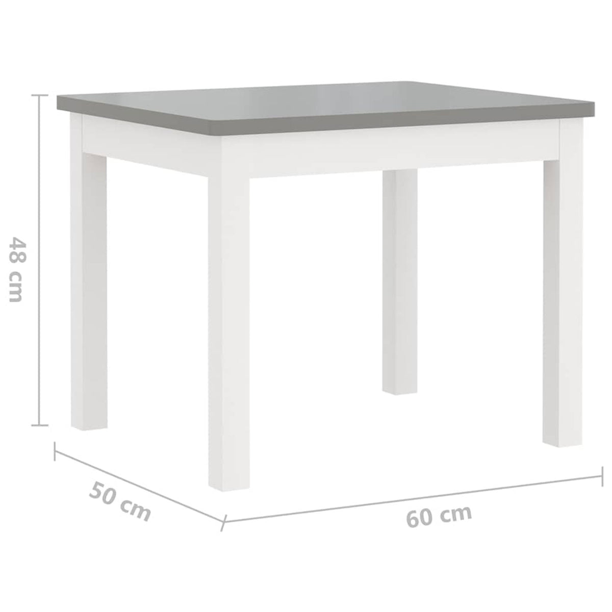 Table Mdf White 60 x 50 x 48 cm Furniture Home Dining Baby Toddler Variant 3
