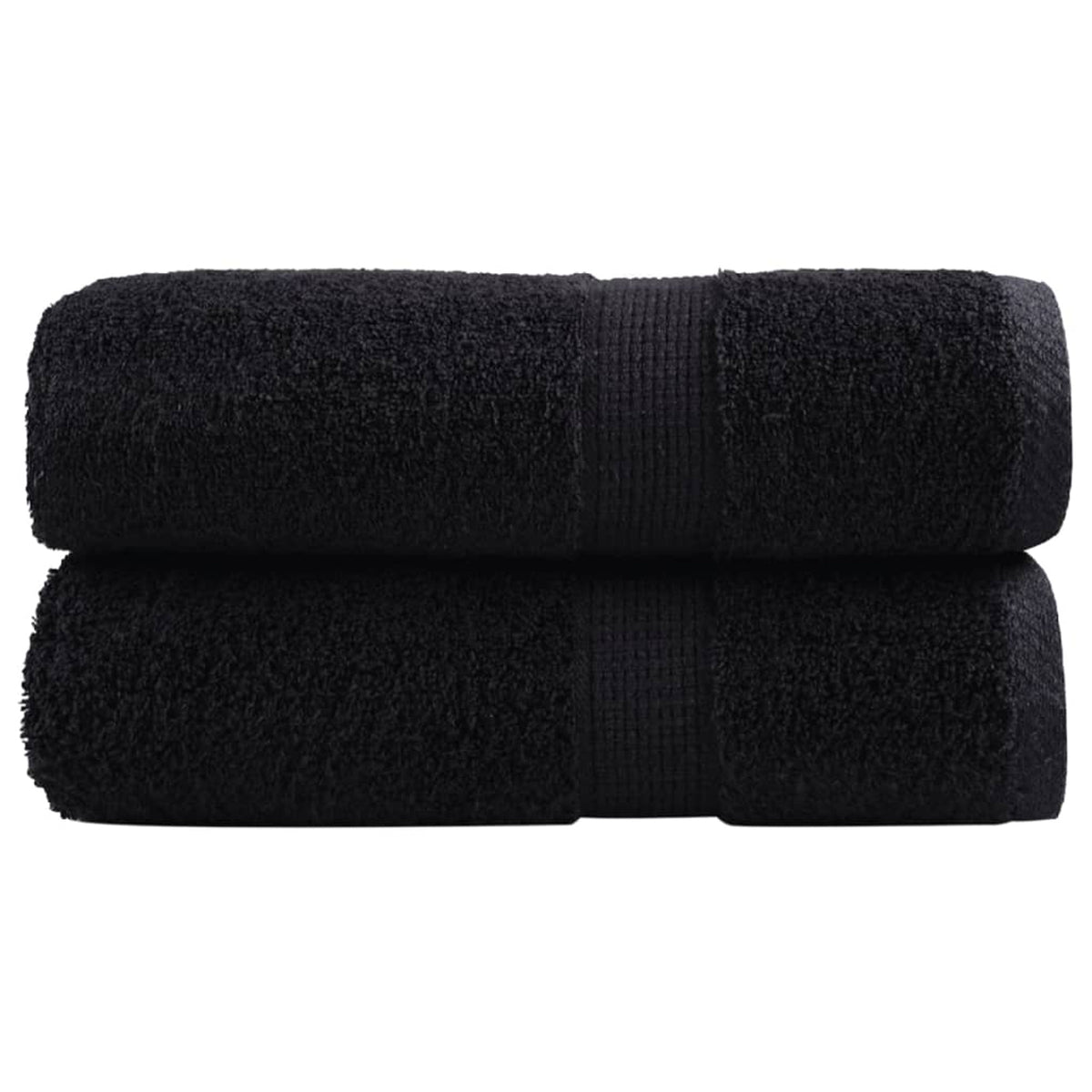 Towel Cotton Black 30 x 30 cm Bathroom Bath Linen Home Towels 2 pcs Variant 2