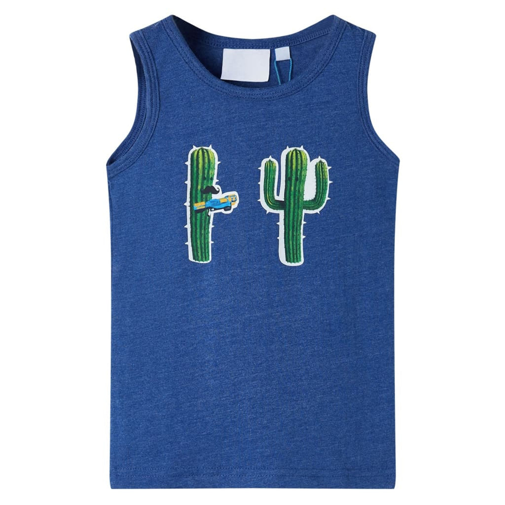 Kids'Tank Top Dark Melange Cotton Dark Blue Melange 104 Kids Clothing Kids'