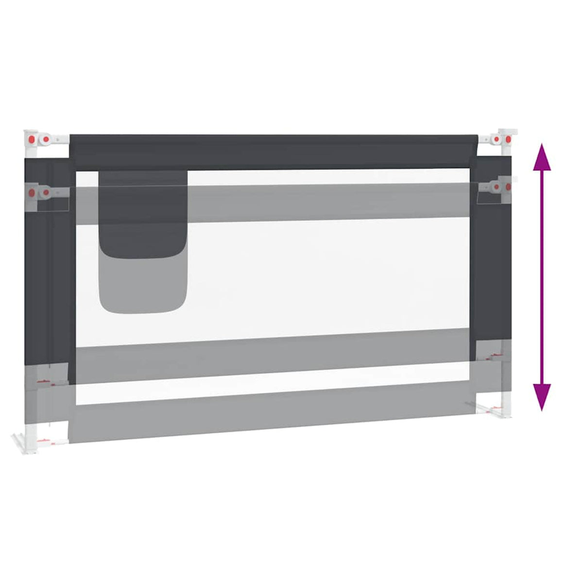 Toddler Safety Bed Rail Dark Fabric (100% Polyester) Dark Grey 140 x 25 x 95