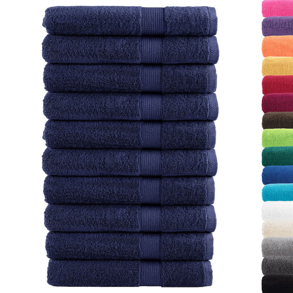 Towel Cotton Navy Blue 200 x 100 cm Bathroom Bath Linen Home Towels Variant 2