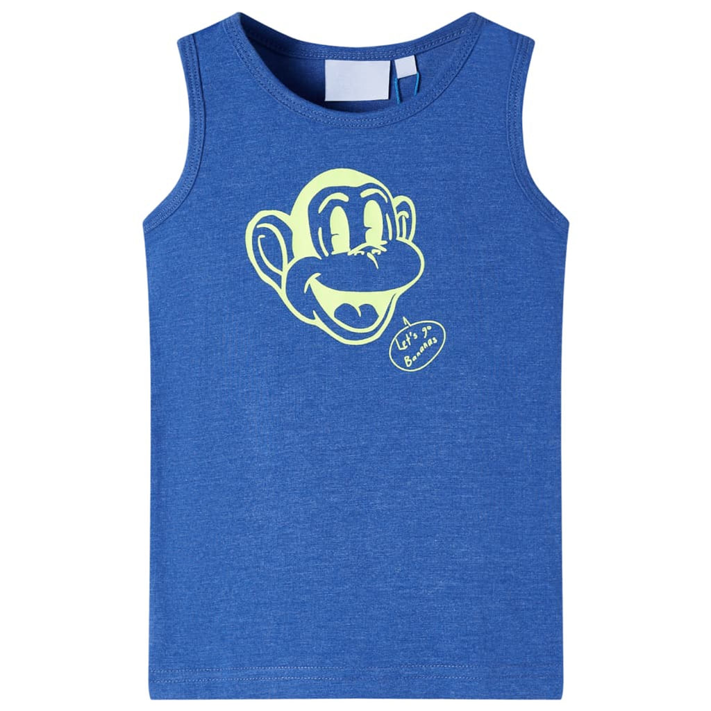 Kids'Tank Top Melange Cotton Blue Melange 116 Kids Clothing Children's Wear