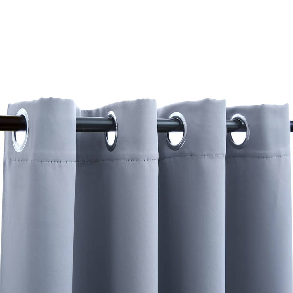 Blackout Curtain Polyester Grey 140 x 245 cm Window Dressing Home Furnishings