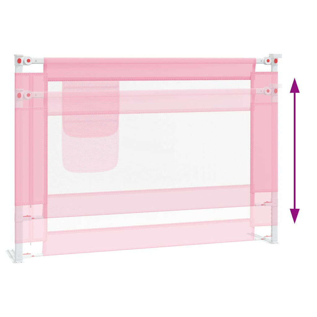 Toddler Safety Bed Rail Fabric (100% Polyester) Pink 90 x 25 x 95 cm Bedguard