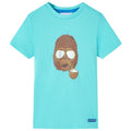 Kids T-Shirt Cotton Aqua 140 Children's Top Kids Clothing Kids Wear Kids' Tops
