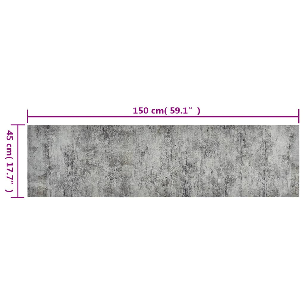 Rug Velvet (100% Polyamide) Grey 150 x 45 x 0.5 cm Floor Mat Home Variant 4