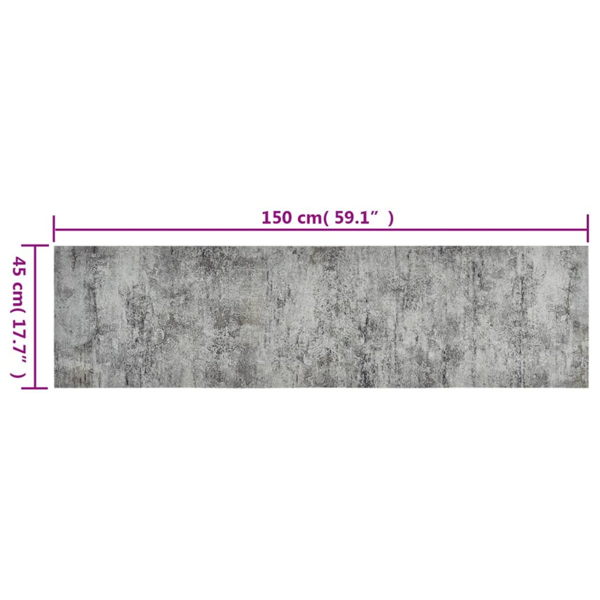 Rug Velvet (100% Polyamide) Grey 150 x 45 x 0.5 cm Floor Mat Home Variant 4
