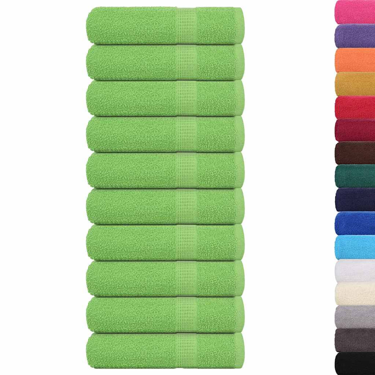 Towel Cotton Apple Green 150 x 100 cm Bathroom Bath Linen Home Towels 10 pcs