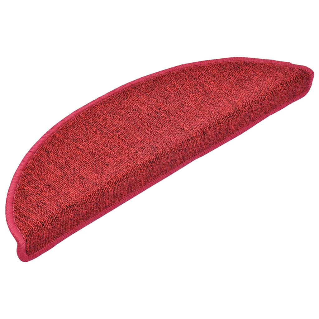 Stair Mats Non-Slip Needle-Punched Fabric -100% Red Foldable 56 x 17 x 3 cm