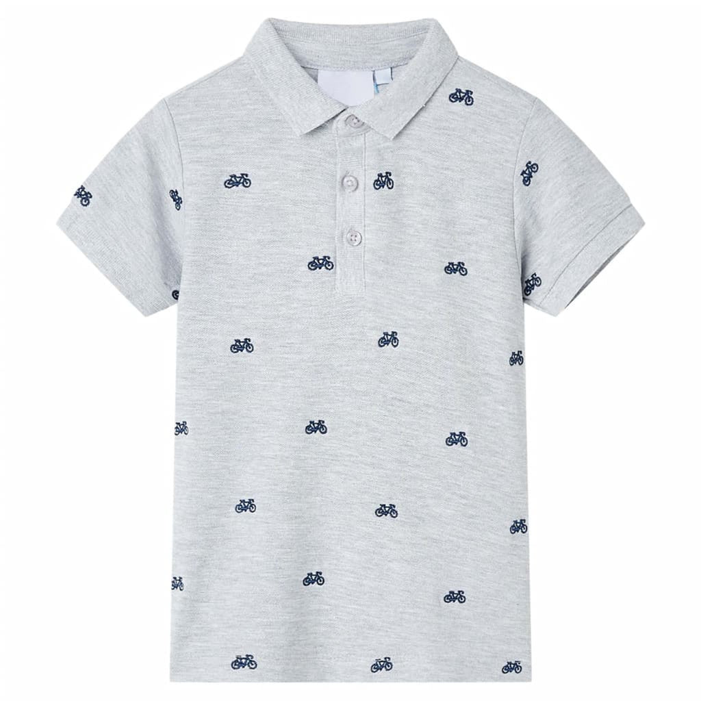 Kids'Polo Shirt Melange Cotton Grey Melange 92 Kids Clothing Children's Wear