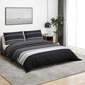 Duvet Cover Cotton Black 240 x 260 cm Bedding Bed Linen Bedroom Variant 2
