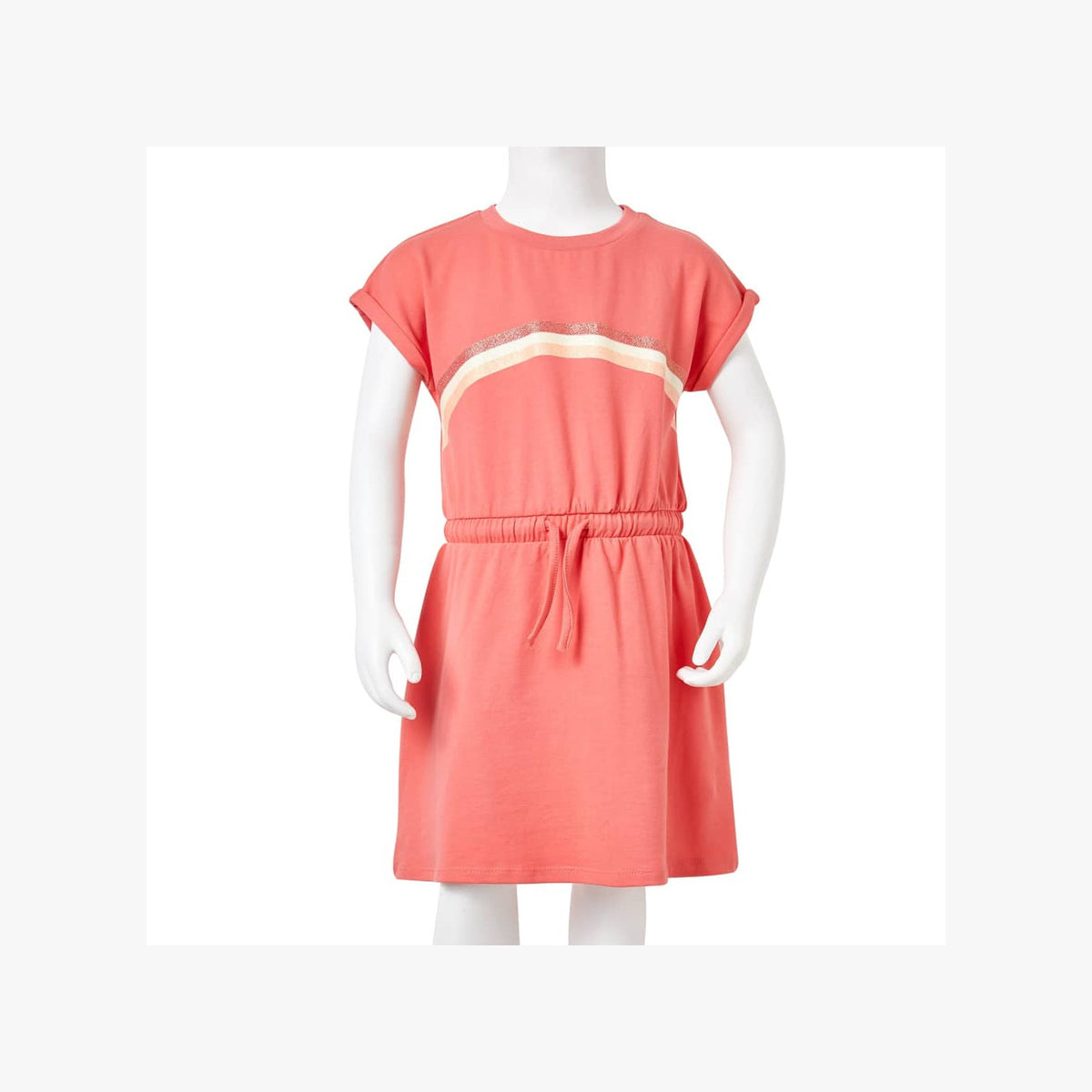 Dress Cotton Coral 104 Kids' Dresses Kids' Dresse Kids'Dress Drawstring 104
