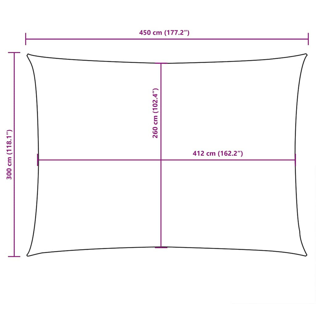 Sunshade Sail Oxford Fabric Dark Green Water Resistant UV Resistant 300 x 450