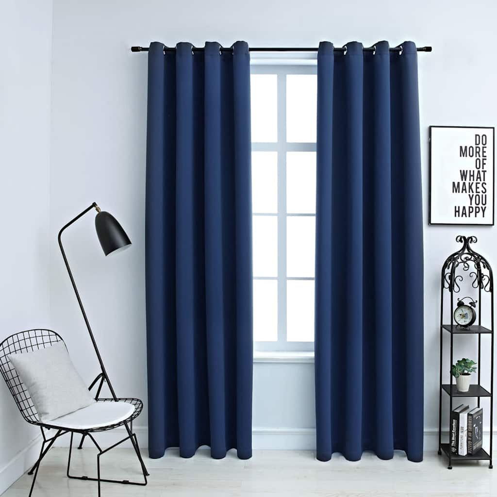 Blackout Curtain Polyester Blue 140 x 225 cm Window Dressing Home Furnishings