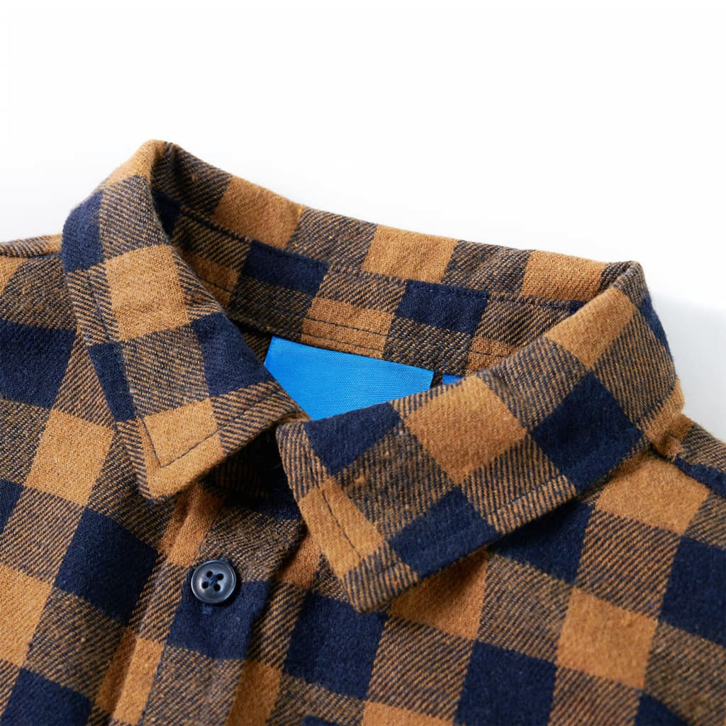 Kids'Plaid Shirt Cognac Cotton 104 Kids Clothing Children's Wear Kids' Tops