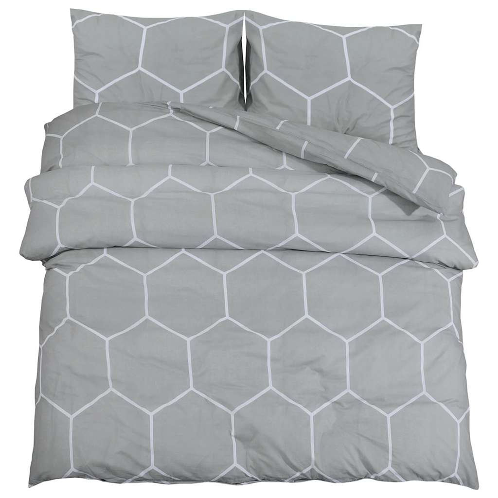 Duvet Cover Cotton Grey 240 x 220 cm Bedding Bed Linen Bedroom Quilt Variant 4