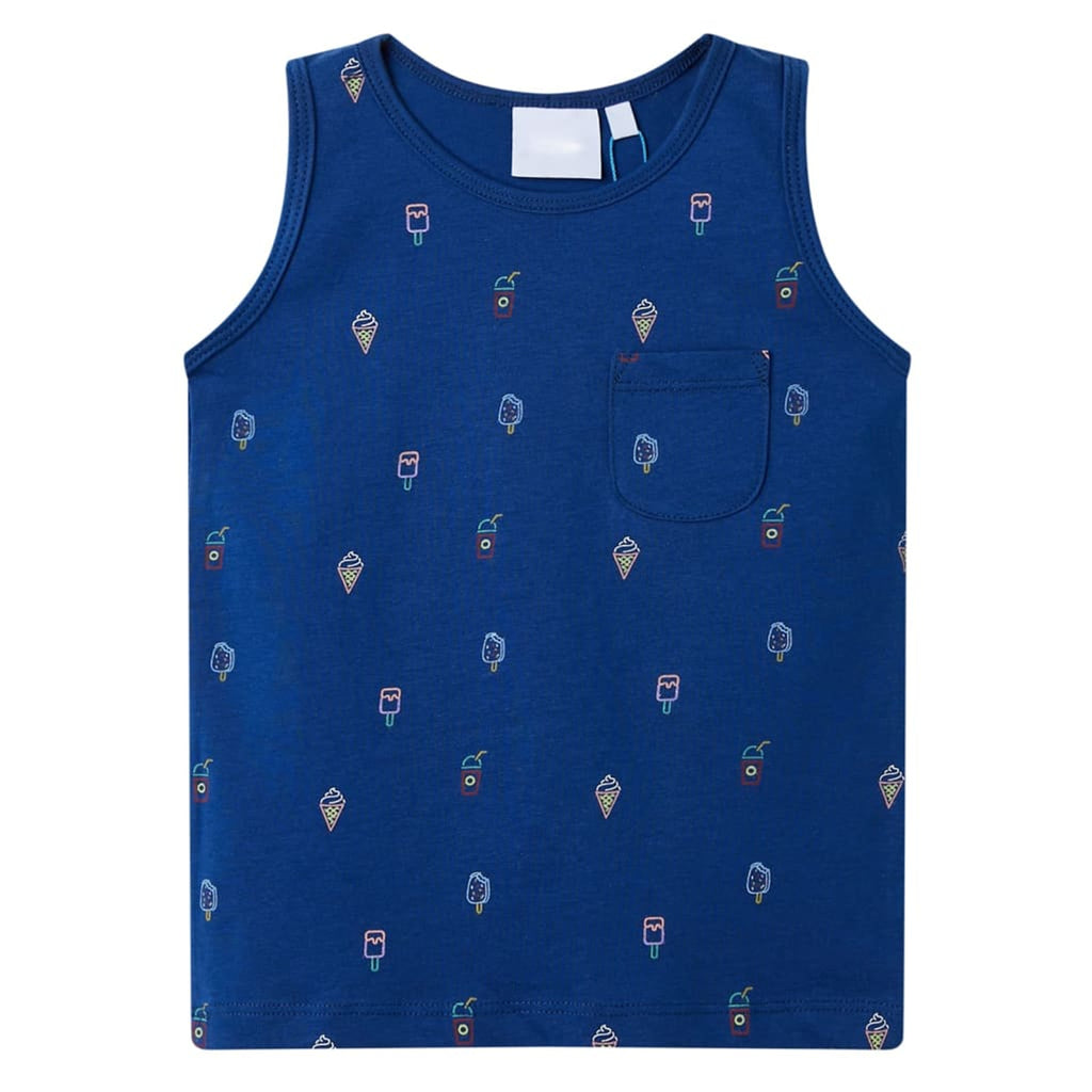Kids'Tank Top Dark Cotton Dark Blue 140 Kids Clothing Children's Wear Kids'