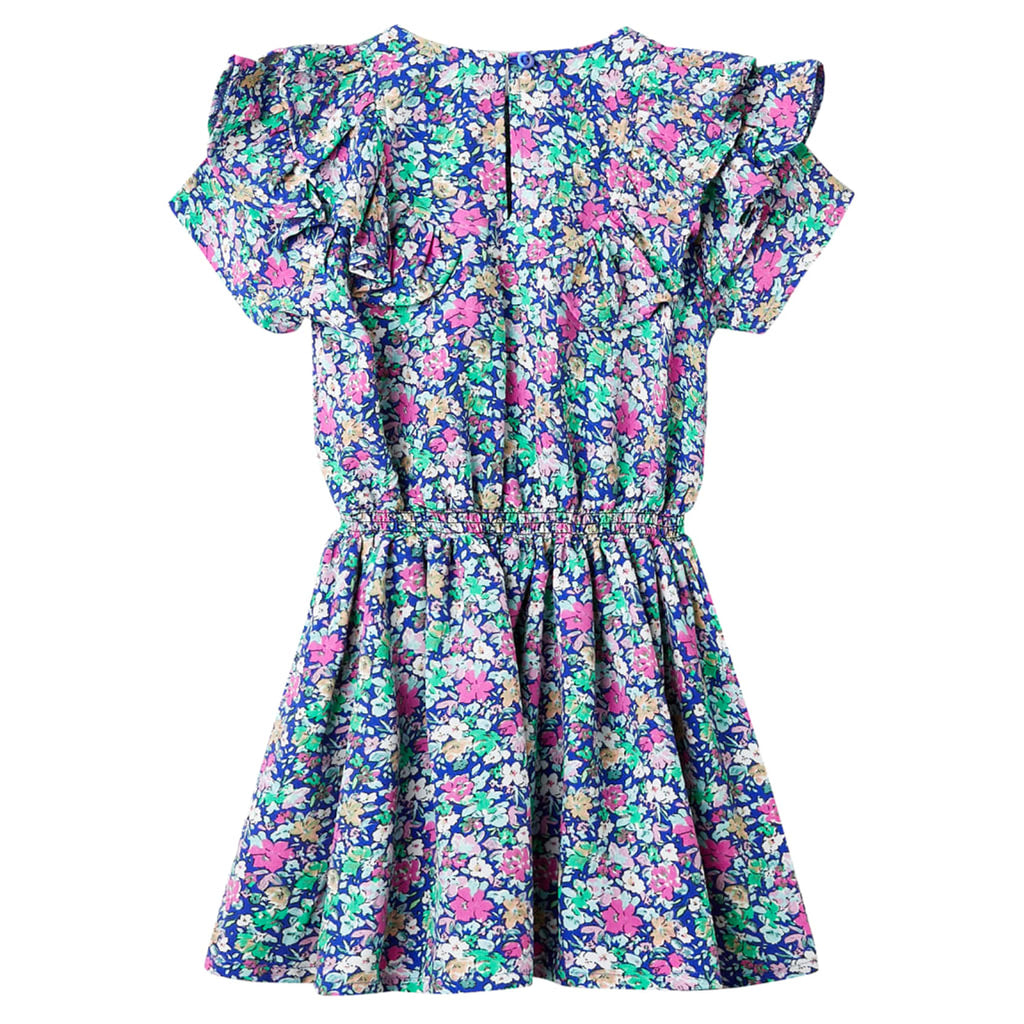 Dress Polyester Cobalt Blue 128 Kids' Dresses Kids' Dresse Kids'Dress Ruffle
