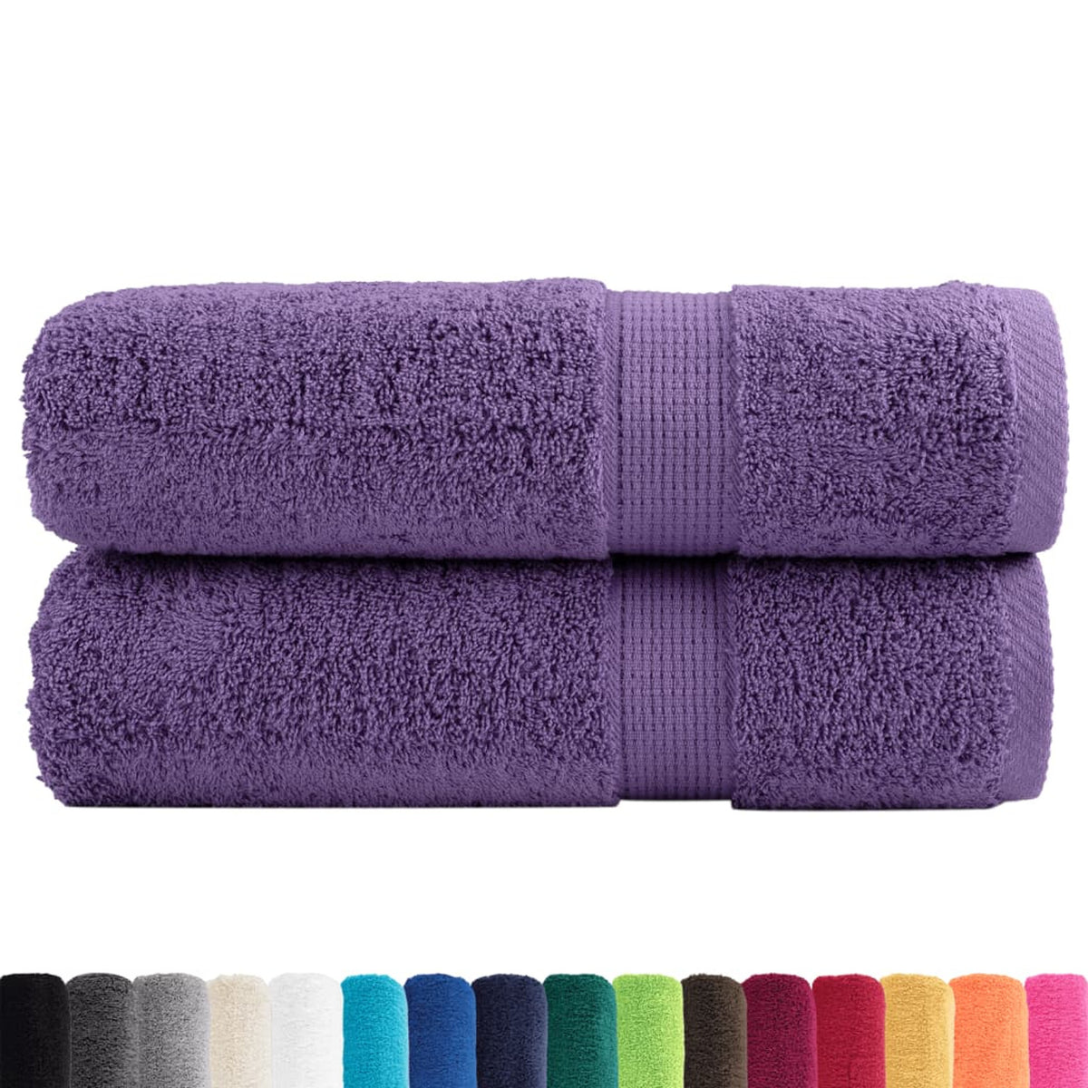 Towel Cotton Purple 100 x 50 cm Bathroom Bath Linen Home Towels 2 Variant 2