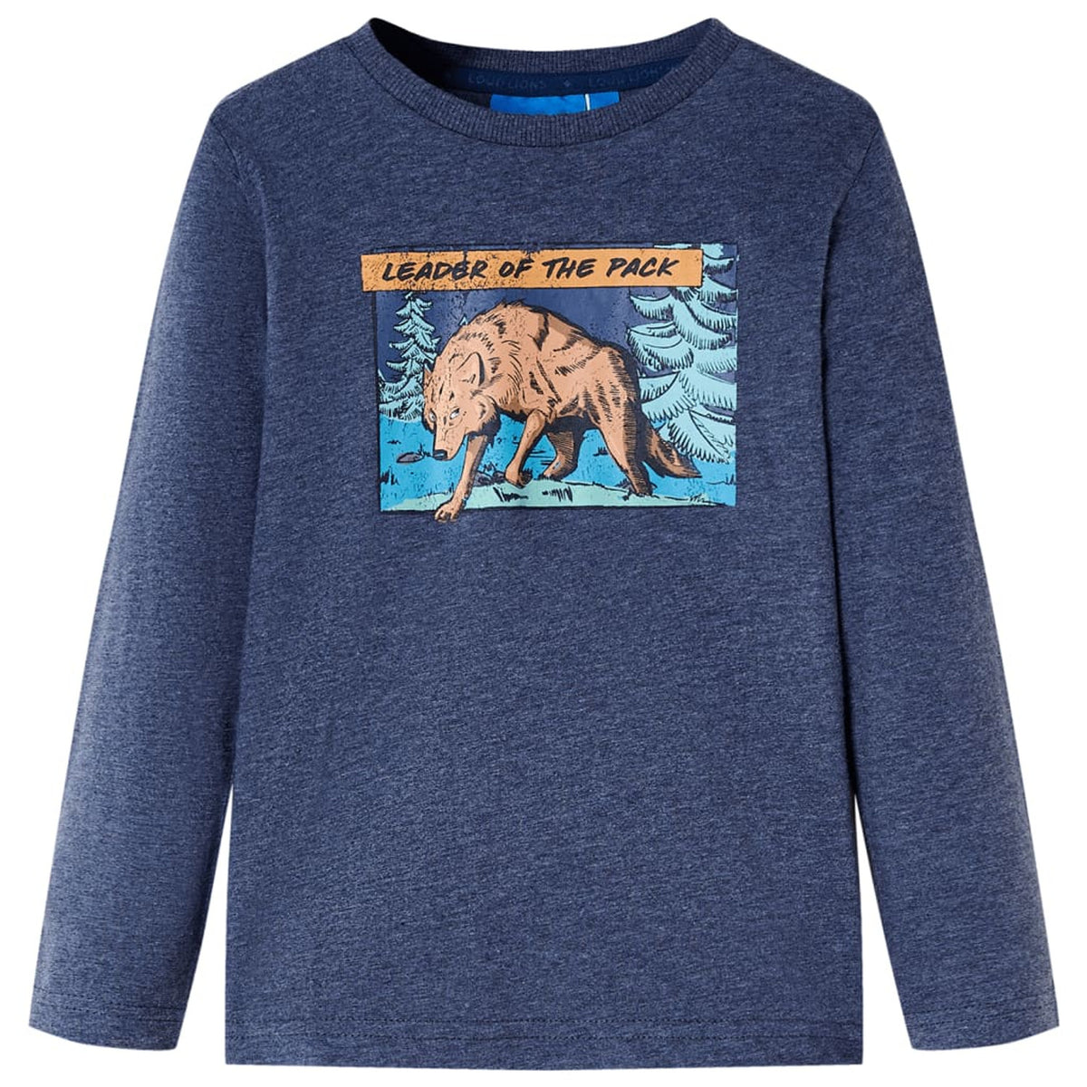 Kids T-Shirt Cotton Dark Blue Melange 128 Children's Top Kids Clothing Long