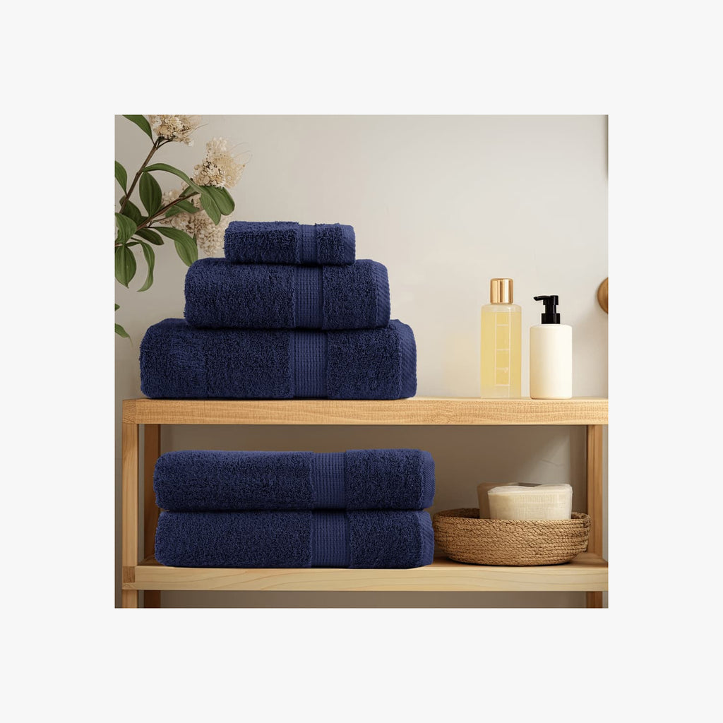 Towel Cotton Navy Blue 50 x 30 cm Bathroom Bath Linen Home Towels 2 Variant 2